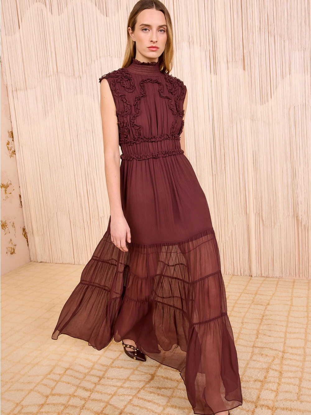 Ulla Johnson Verona silk smocked gown